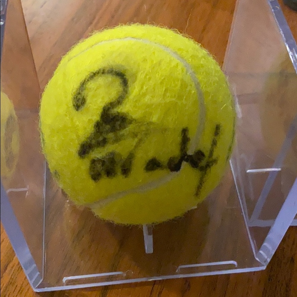 Authentic Federer and Nadal signed tennis ball